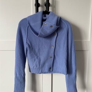 Pilcro Asymmetric Button Cashmere Cardigan Sweate